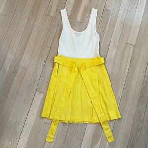 Theory White and Yellow Tank Dress